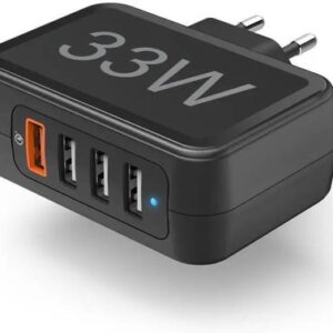 Hama 33W 4 gniazda 1xQC 3.0 3xUSB-A czarna (201629)