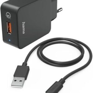 Hama Ładowarka sieciowa Qualcomm 19.5 W + kabel USB-C 1,5 m czarna (201625)