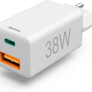 Hama Mini 38W PD/QC USB-C USB-A biały (201640)