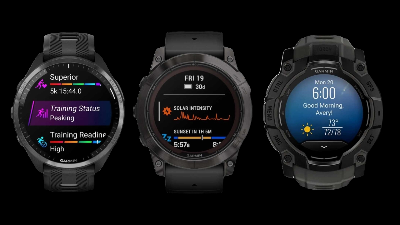 Porównanie smartwatchy Garmin: Fenix 7 Pro Sapphire Solar, Forerunner 965 i Instinct 3 AMOLED 50mm