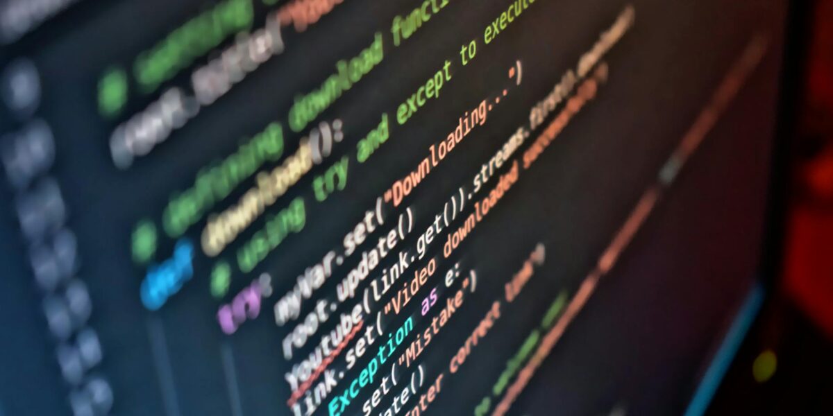 Vivid close-up of code on a computer screen showcasing programming details.