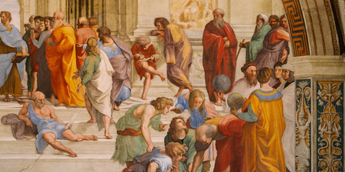 Iconic Renaissance fresco depicting ancient philosophers, located in the Vatican Museums.