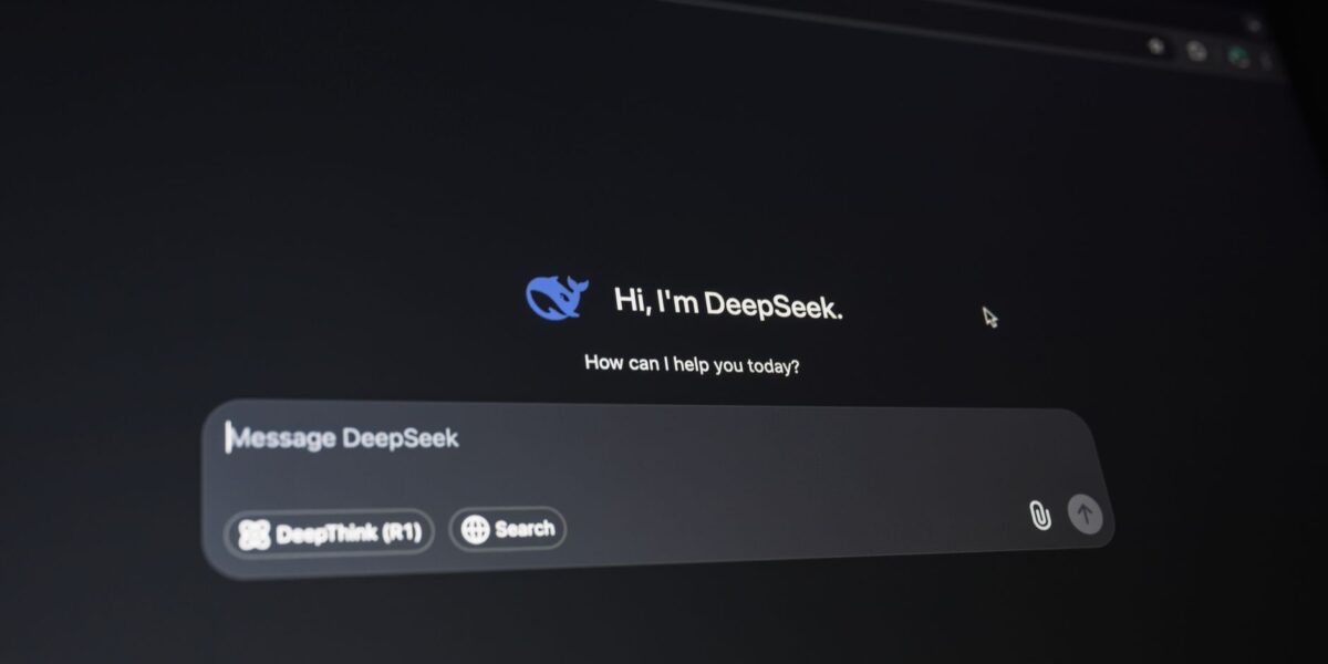 Close-up of a digital assistant interface on a dark screen, showcasing AI technology communication.