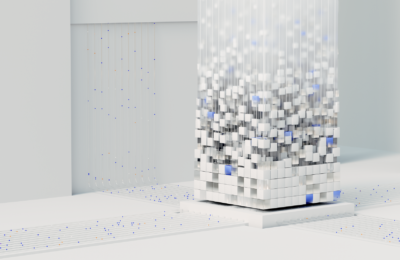 Abstract 3D render visualizing artificial intelligence and neural networks in digital form.