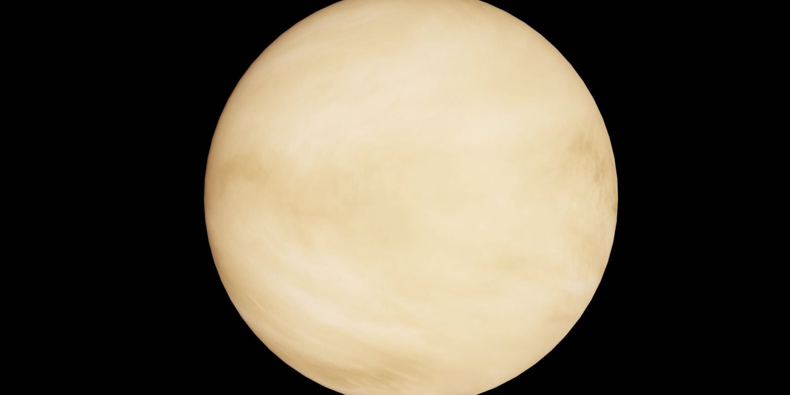 High-resolution image of planet Venus with its iconic cloudy atmosphere against a black space background.