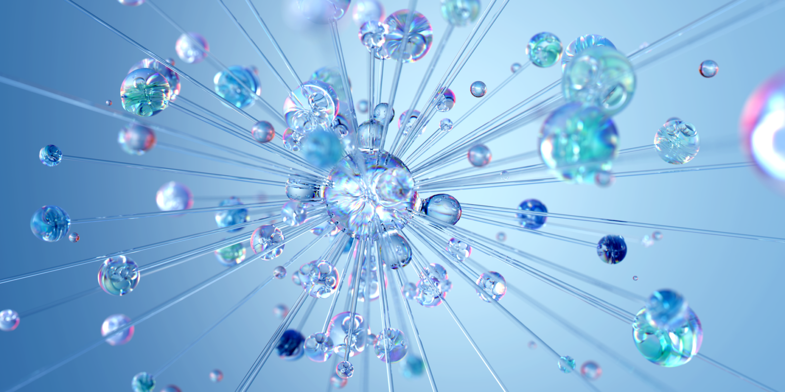 3D render abstract digital visualization depicting neural networks and AI technology.